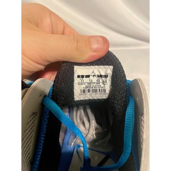 Air Jordan 2011 Warrior Pack Tech Grey/Orion Blue/Chlorine Blue Size 11 NEW - Picture 4 of 5